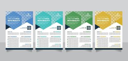 Modern A4 size corporate business poster leaflet banner flyer design template with color veriation vector