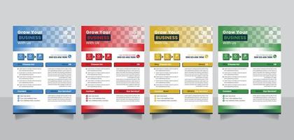 Modern A4 size corporate business poster leaflet banner flyer design template with color veriation vector