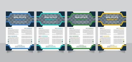 A4 size real estate business agency flyer design template vector