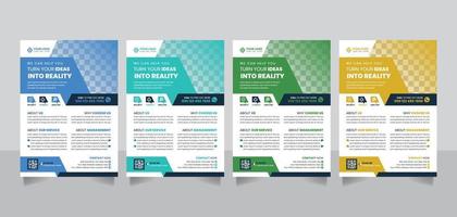 Modern A4 size corporate business poster leaflet banner flyer design template with color veriation vector