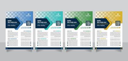 Modern A4 size corporate business poster leaflet banner flyer design template with color veriation vector