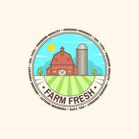 Fresh farm badge, label or sign in vintage style. vector