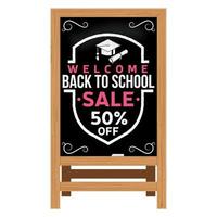 Back to School design. Wooden announcement board. vector