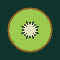 kiwi sobre fondo verde. vector de kiwi símbolo. diseño del logotipo de kiwi.