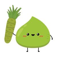 Wasabi character design. wasabi vector on white background. wallpaper.