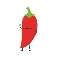 Chili character design. Chili on white background. vector