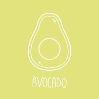 Avocado doodle symbol. Avocado logo design. vector