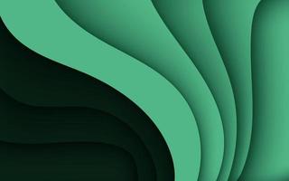 capas de corte de papel 3d de textura verde de múltiples capas en banner de vector degradado. diseño de fondo de arte de corte de papel abstracto para plantilla de sitio web. concepto de mapa topográfico o corte de papel de origami suave