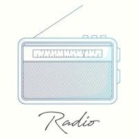 Hand drawn radio illustration isolated on white background vector