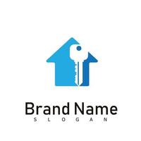 home key lock logo design real estate vector