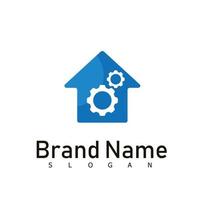 icono de símbolo de diseño de logotipo de bienes raíces en casa vector