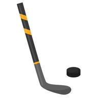 palo de hockey y disco vector