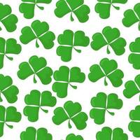 Shamrock clover seamless pattern, leaves symbols of good luck on a white background vector