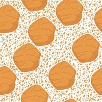 Cookies seamless pattern, sweet pastry and crumbs on white background vector