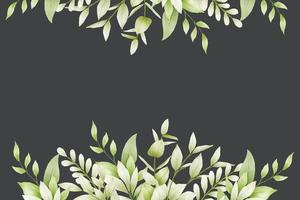 Beautiful Green Leaf Background Watercolor vector