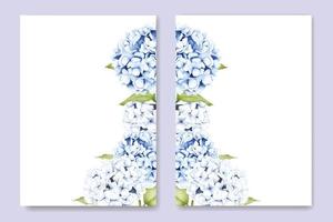 beautiful hydrangea floral wedding invitation card vector