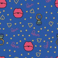 valentines day lips pattern vector