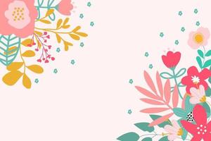 flat styled floral background vector