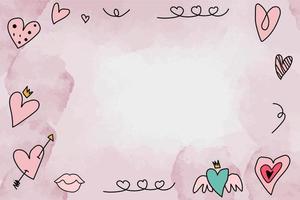 pink watercolor valentines day background vector