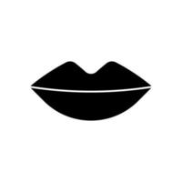 icono de labios en diseño de estilo plano aislado sobre fondo blanco. vector