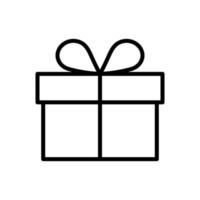 Gift box icon in line style design isolated on white background. Editable stroke. vector