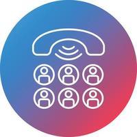 Conference Line Gradient Circle Background Icon vector
