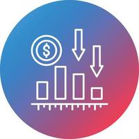 Failure Line Gradient Circle Background Icon vector