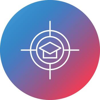 icono de fondo de círculo degradado de línea de aprendizaje vector