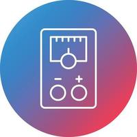 Voltmeter Line Gradient Circle Background Icon vector