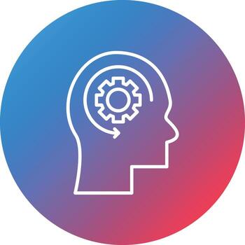 icono de fondo de círculo de gradiente de línea de habilidades técnicas vector