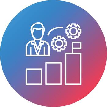 Struggle Line Gradient Circle Background Icon vector