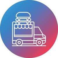 Food Truck Line Gradient Circle Background Icon vector