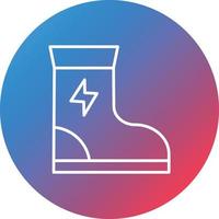 icono de fondo de círculo degradado de línea de botas de electricista vector