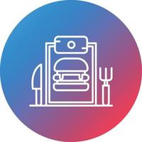 Kids Menu Line Gradient Circle Background Icon vector