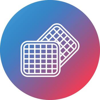 Waffle Line Gradient Circle Background Icon vector