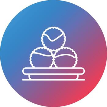 Takoyaki Line Gradient Circle Background Icon vector