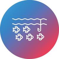 Casting Line Line Gradient Circle Background Icon vector