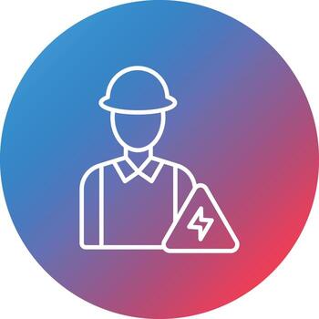 Electrician Service Line Gradient Circle Background Icon vector