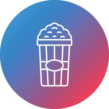 icono de fondo de círculo degradado de línea de palomitas de maíz vector