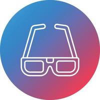 3d Glasses Line Gradient Circle Background Icon vector