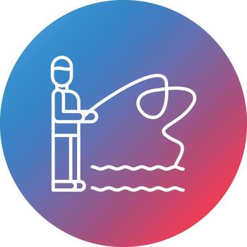 Trolling Line Gradient Circle Background Icon vector
