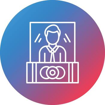 icono de fondo de círculo de degradado de línea de contraataque vector