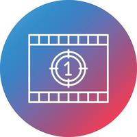 Cinema Countdown Line Gradient Circle Background Icon vector