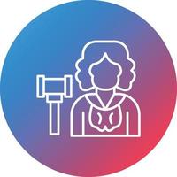 Judge Female Line Gradient Circle Background Icon vector