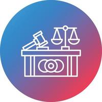 Courtroom Line Gradient Circle Background Icon vector