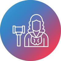 Judge Male Line Gradient Circle Background Icon vector