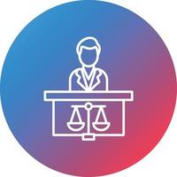 Prosecutor Male Line Gradient Circle Background Icon vector