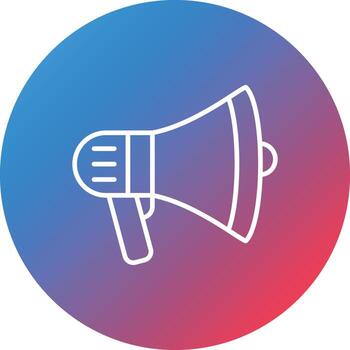Megaphone Line Gradient Circle Background Icon vector