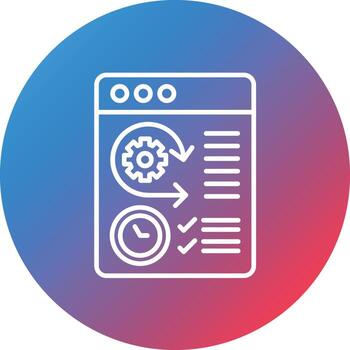 icono de fondo de círculo de gradiente de línea de desarrollo de software ágil vector