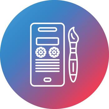 App Template Line Gradient Circle Background Icon vector